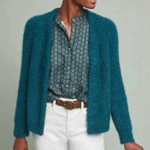 Sleeping on Snow By Anthropologie Northbound Teal Cardigan Sweater